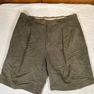 Tommy Bahama Relax Pleated Front Shorts Men's 38 Green 100% Silk